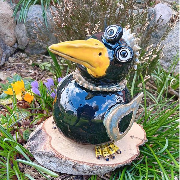 großer dicker Rabe - Gartendekoration - frostfest